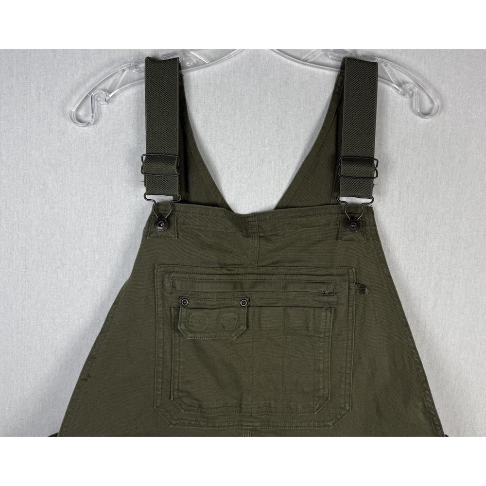 Duluth Trading Co DuluthFlex Fire Hose Bib Overalls Olive Green Womens XL-29 - Picture 2 of 11